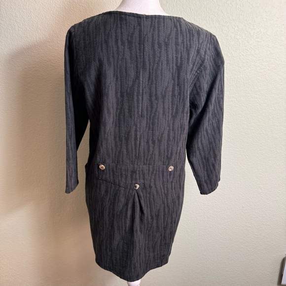 Soft Surroundings Ellis Top Women's Tunic Button Front Grey/Black S‎ Pockets - Picture 6 of 11